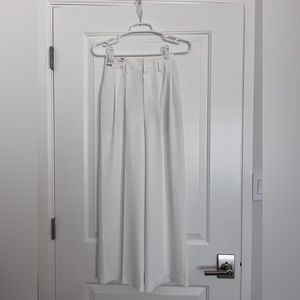 NWT Uniqlo White Drape Wide Leg Pants Size XXS